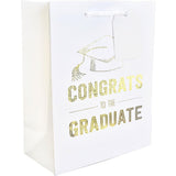 Grad White - Gift Bag - 8 x 4 x 10"