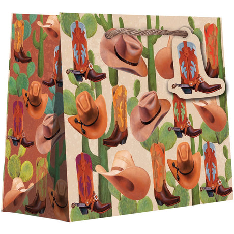 Cowboy - Gift Bag - 10 x 4 x 8"
