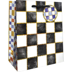 Black & White Checkers - Gift Bag - 8 x 4 x 10"