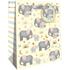 Baby Elephants - Gift Bag - 8 x 4 x 10"