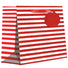 Red White Stripe - Gift Bag - 10 x 4 x 8"
