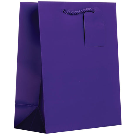 Matte Purple - Gift Bag w/Tag - 8 x 4 x 10"