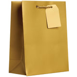 Matte Metallic Gold - Gift Bag w/Tag - 8 x 4 x 10"