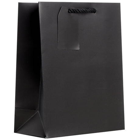 Matte Black - Gift Bag w/Tag - 8 x 4 x 10"