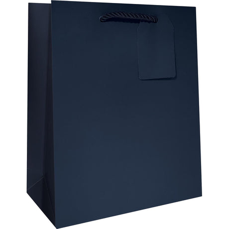 Matte Navy - Gift Bag w/Tag - 8 x 4 x 10"