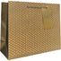 Gold Dot & Stripe on Kraft - Gift Bag - 10 x 4 x 8"