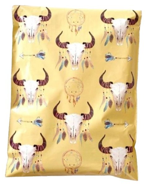 Boho Bull Western Poly Mailers Size 10x13 Colorful Shipping Bags