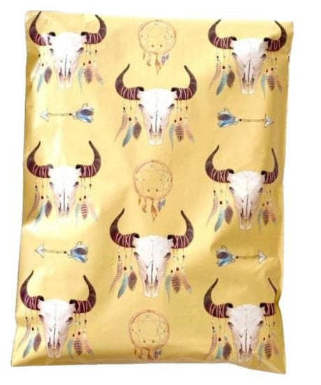 Boho Bull Western Poly Mailers Size 10x13 Colorful Shipping Bags