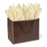 Brown / Cream Trim - Euro Tote - 10 x 7 x 8"