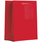 Matte Red - Gift Bag w/Tag - 6 x 3 x 7-1/2"