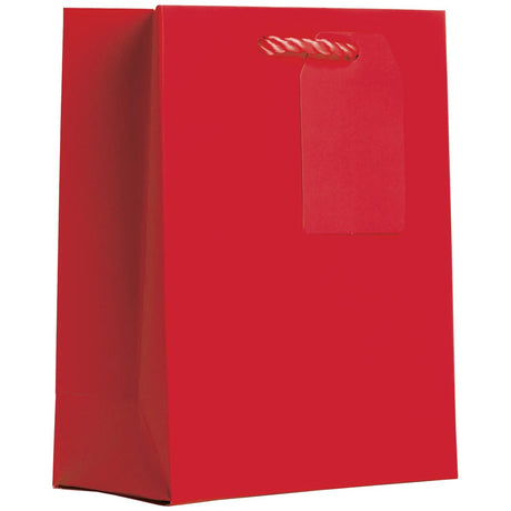 Matte Red - Gift Bag w/Tag - 6 x 3 x 7-1/2"