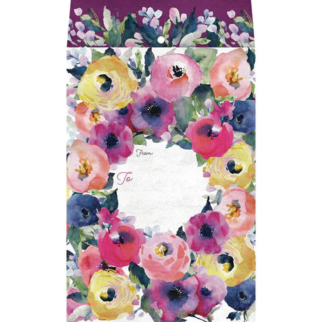 Watercolor Flowers - Theme Mailing Envelope - 6 x 1/2 x 9-1/2"