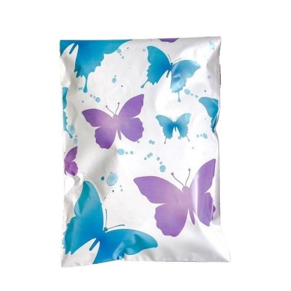 Butterfly Purple Turquoise Poly Mailers Size 10x13 Colorful Shipping Bags
