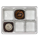 Silver - Die Cut Box Candy Tray - (1/4 lb) 4-3/8 x 3-1/2 x 7/8" (6 cavities) - Sample/1