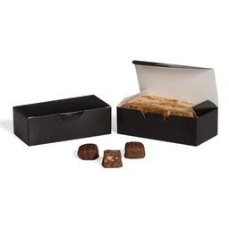 Black - Folding Candy Box - (1/2 lb) 5-1/2 x 2-3/4 x 1-3/4"