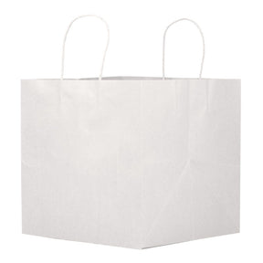 White Kraft - Paper Restaurant / Take Out Bag - 10-1/4 x 10 x 10"
