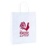 White Kraft - Paper Restaurant / Take Out Bag - 10 x 7 x 12"
