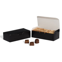 Black - Folding Candy Box - (1 lb) 7 x 3-3/8 x 2"
