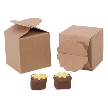 Kraft Flower Top - Truffle Box - 2-1/2 x 2-1/2 x 2-1/2"