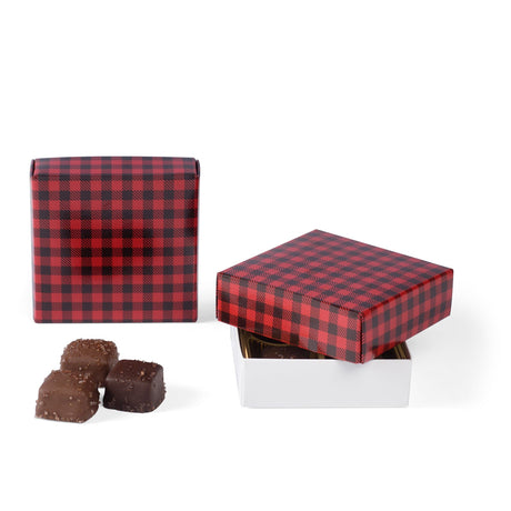 Buffalo Plaid - Candy Box Lid - (3 oz x 2 Layers) 3-11/16 x 3-11/16 x 1-1/8"