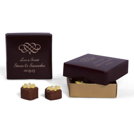 Brown - Candy Box Lid - (3 oz x 2 Layers) 3-11/16 x 3-11/16 x 1-1/8"