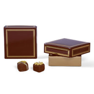 Brown/Gold Trim - Candy Box Lid - (3 oz x 2 Layers) 3-11/16 x 3-11/16 x 1-1/8"
