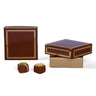 Brown/Gold Trim - Candy Box Lid - (3 oz x 2 Layers) 3-11/16 x 3-11/16 x 1-1/8"