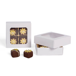 White Window - Candy Box Lid - (3 oz) 3-11/16 x 3-11/16 x 1-1/8"