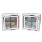 Christmas Stitch - with Window - Candy Box Lid - (3 oz) 3-11/16 x 3-11/16 x 1-1/8"