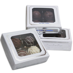 White - SL - with Window - Candy Box Lid - (3 oz) 3-11/16 x 3-11/16 x 1-1/8"