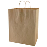 Natural Kraft - Paper Restaurant / Take Out Bag - 12 x 9 x 15"