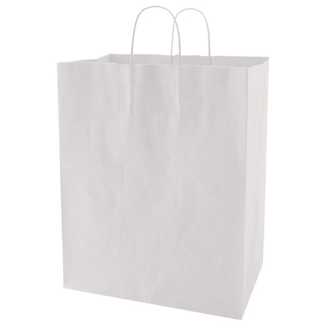 White Kraft - Paper Restaurant / Take Out Bag - 12 x 9 x 15"
