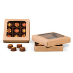 Kraft Window - Candy Box Lid - (8 oz x 2 Layers) 5-3/4 x 5-3/4 x 1-1/8"