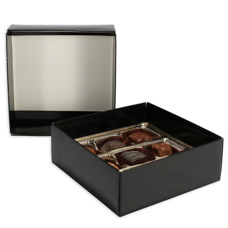 Black 2 Layer Base - Candy Box Base - (8 oz x 2 Layers) 5-9/16 x 5-9/16 x 2-1/8"