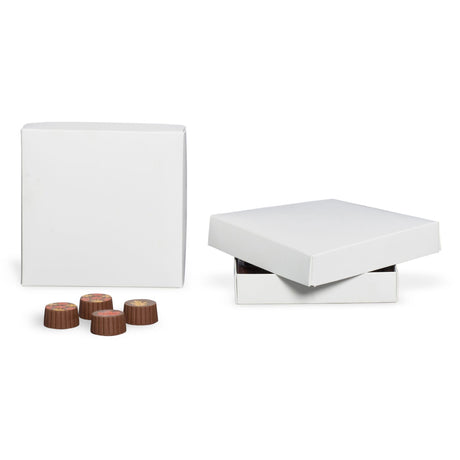 White - Candy Box Lid - (8 oz x 2 Layers) 5-3/4 x 5-3/4 x 1-1/8"