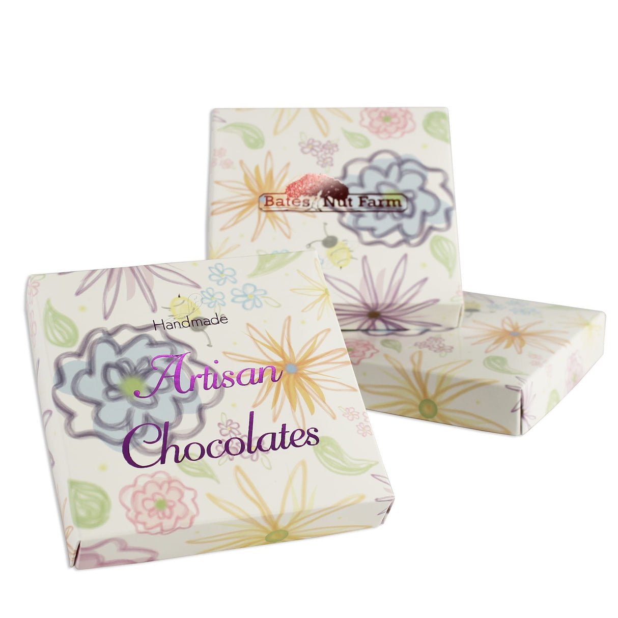 Watercolor Garden - Candy Box Lid - (8 oz x 2 Layers) 5-3/4 x 5-3/4 x 1-1/8"