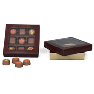 Brown Window - Candy Box Lid - (8 oz x 2 Layers) 5-3/4 x 5-3/4 x 1-1/8"