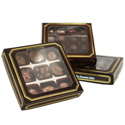 Brown - with Window - Candy Box Lid - (8 oz) 5-3/4 x 5-3/4 x 1-1/8"
