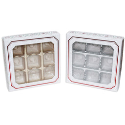 Christmas Stitch - with Window - Candy Box Lid - (8 oz x 2 Layers) 5-3/4 x 5-3/4 x 1-1/8"