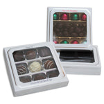 White - SL - with Window - Candy Box Lid - (8 oz x 2 Layers) 5-3/4 x 5-3/4 x 1-1/8"