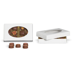 White Window - Candy Box Lid - (1/2 lb) 7-1/8 x 4-1/2 x 1-1/8"
