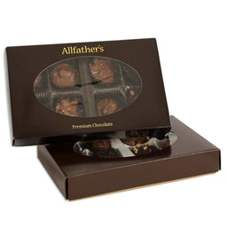 Brown - with Window - Candy Box Lid - (1/2 lb) 7-1/8 x 4-1/2 x 1-1/8"
