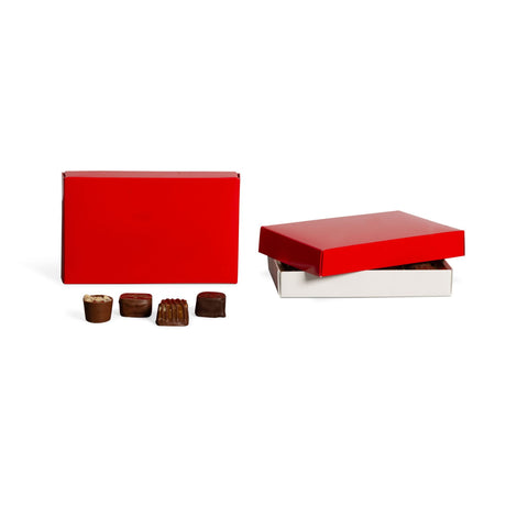 Red - Candy Box Lid - (1/2 lb x 2 Layers) 7-1/8 x 4-1/2 x 1-1/8"