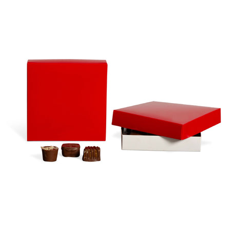 Red Window - Candy Box Lid - (8 oz x 2 Layers) 5-3/4 x 5-3/4 x 1-1/8"