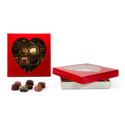 Red Heart Window - Candy Box Lid - (16 oz) 7-3/4 x 7-3/4 x 1-1/8"