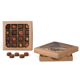 Kraft Window - Candy Box Lid - (16 oz x 2 Layers) 7-3/4 x 7-3/4 x 1-1/8"