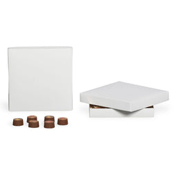 White - Candy Box Lid - (16 oz) 7-3/4 x 7-3/4 x 1-1/8"