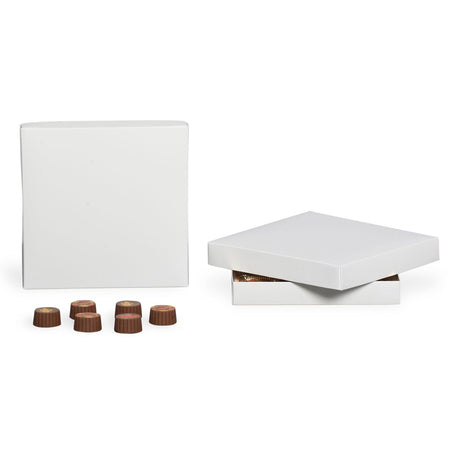 White - Candy Box Lid - (16 oz) 7-3/4 x 7-3/4 x 1-1/8"