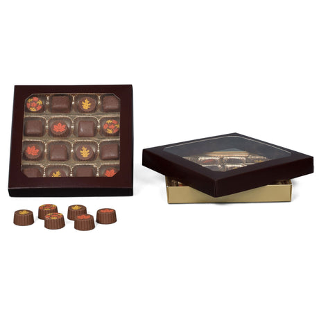 Brown Window - Candy Box Lid - (16 oz) 7-3/4 x 7-3/4 x 1-1/8"