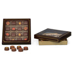 Brown Window/Gold Trim - Candy Box Lid - (16 oz) 7-3/4 x 7-3/4 x 1-1/8"